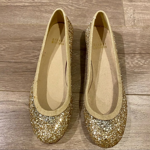 Stuart Weitzman Shoes - STUART WEITZMAN SZ 5.5 NBW GOLD SPARKLE BALLETFLAT